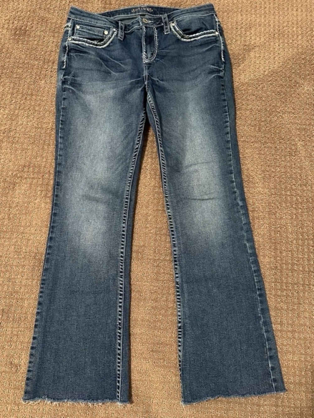 Women's Dark Blue Bootcut Jeans - Unbranded